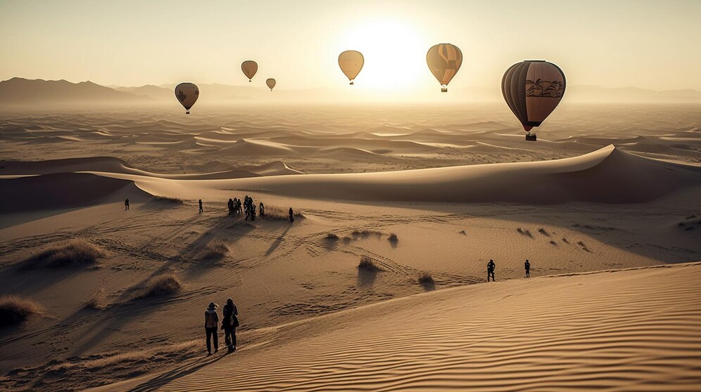 Sunrise Hot Air Balloon Ride, Breakfast & Desert Safari Experience for One