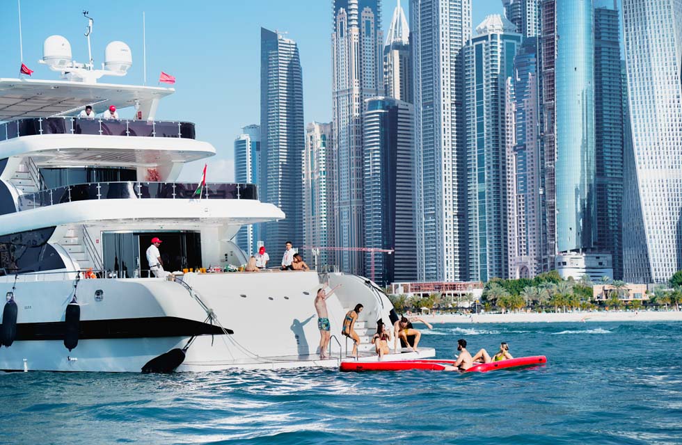 Luxury Superyacht Ride with Brunch & Drinks for One Through Dubai Harbour