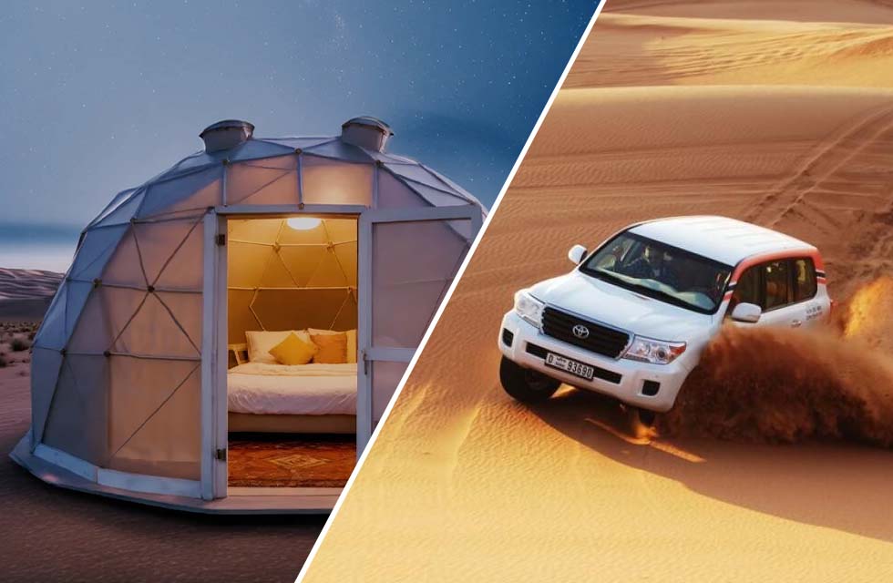 Overnight Desert Camping with Evening Desert Safari & Dinner for Two