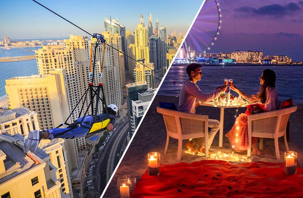 Thrilling Zipline Ride for One with Romantic Dinner & Drinks at Al Habtoor Resort