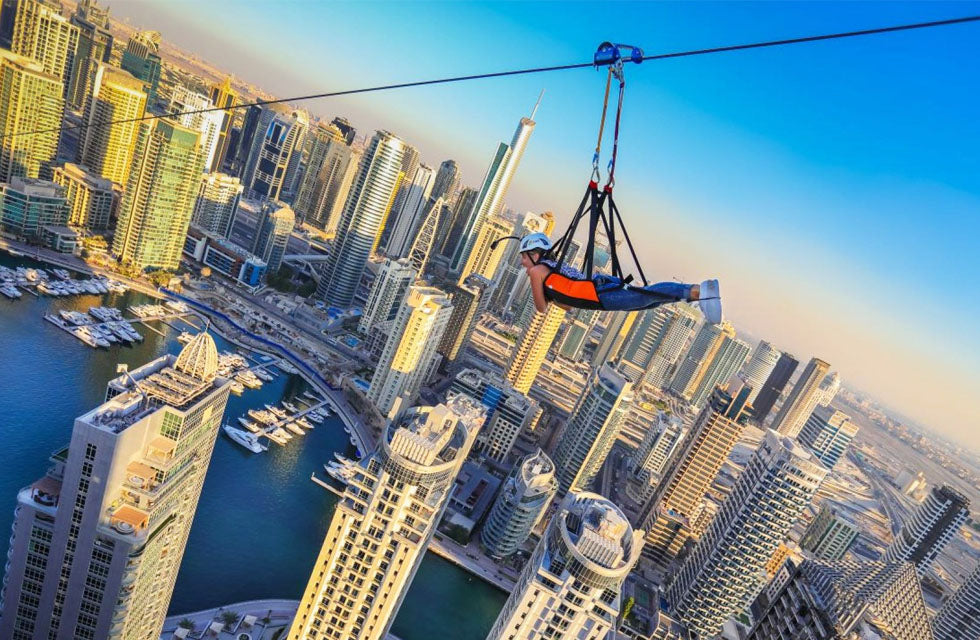 Thrilling Zipline Ride for One with Romantic Dinner & Drinks at Al Habtoor Resort