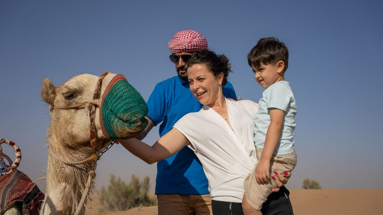 Overnight Desert Escape with Hot Air Balloon Ride, Dinner & Camel Safari for Two