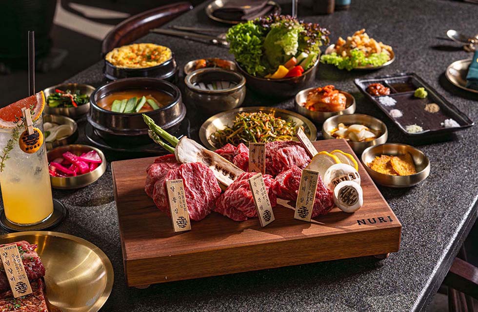 Premium Korean Dinner Experience with Drinks for Two at Nuri Grill & Bar