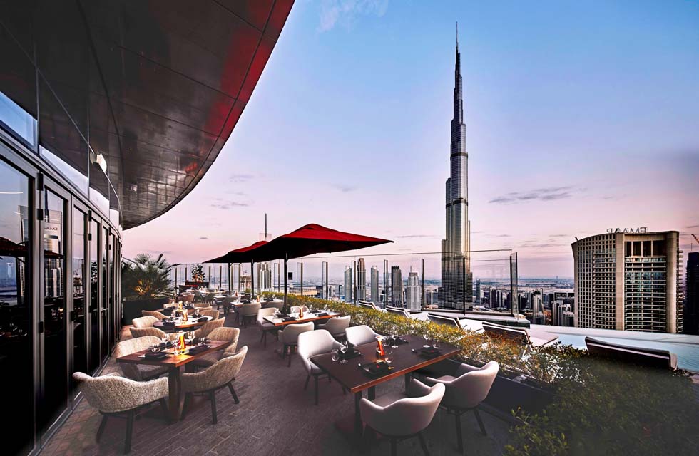 Ce La Vi Lunch with Drinks for Two & Thrilling Edge Walk with Burj Khalifa Views