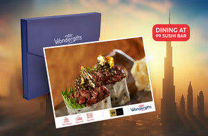 Enchanting Dining with Drinks for Two at 99 Sushi Bar with Burj & Fountain View | Food and Drink at Wondergifts