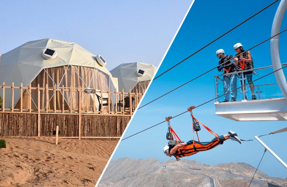 Luxurious One-Night Deluxe Dome Stay for Two and Thrilling Zipline for One