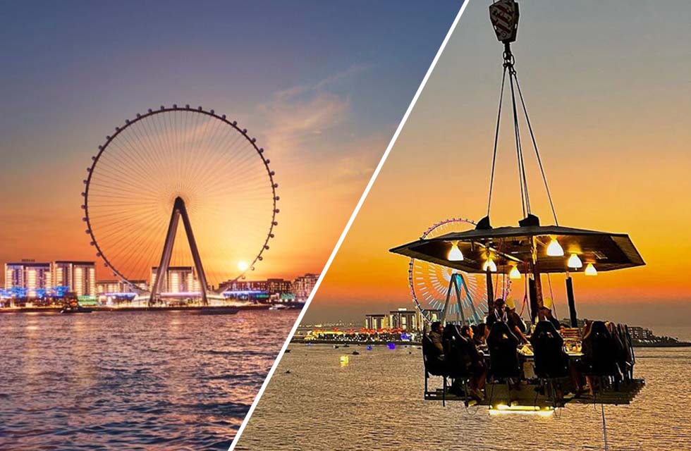 Unique Dinner In The Sky Experience with Ain Dubai Tickets for Two