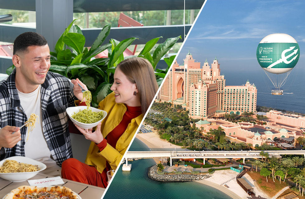 Stunning Dubai Balloon Flight at Atlantis The Palm & Vapiano Dining for Two