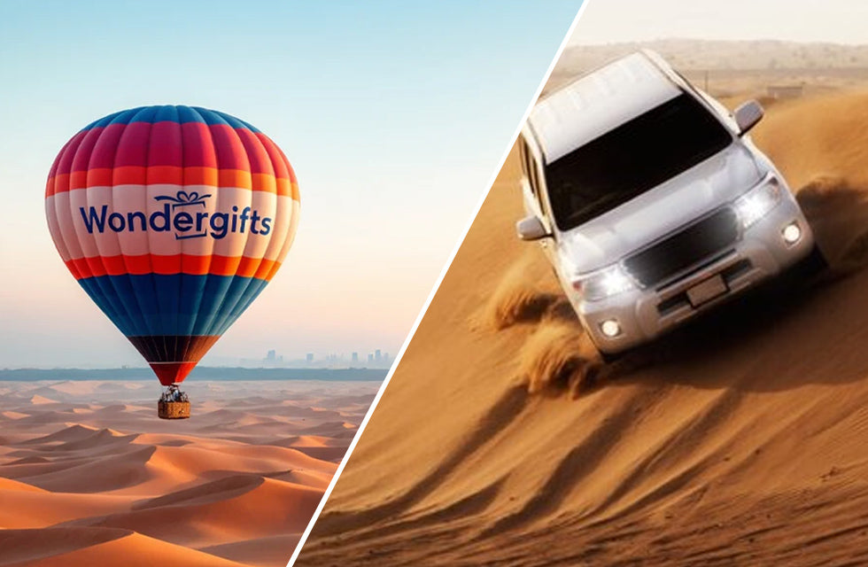 Sunrise Hot Air Balloon Ride, Breakfast & Desert Safari Experience for One