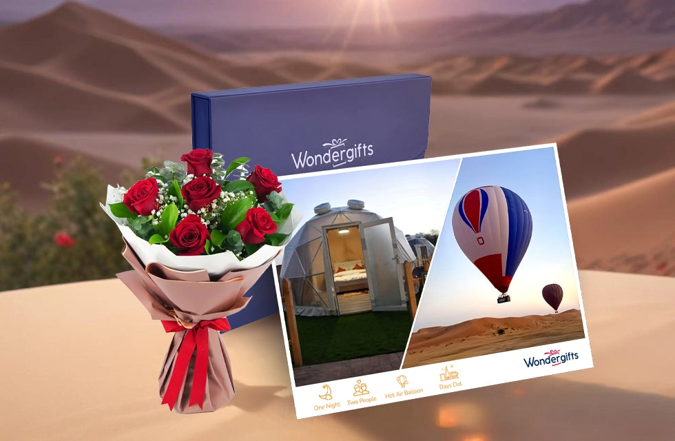 Buy 1 Get 1: Romantic Dome Stay & Balloon Ride for Two + Free Red Roses Bouquet | Flying at Wondergifts