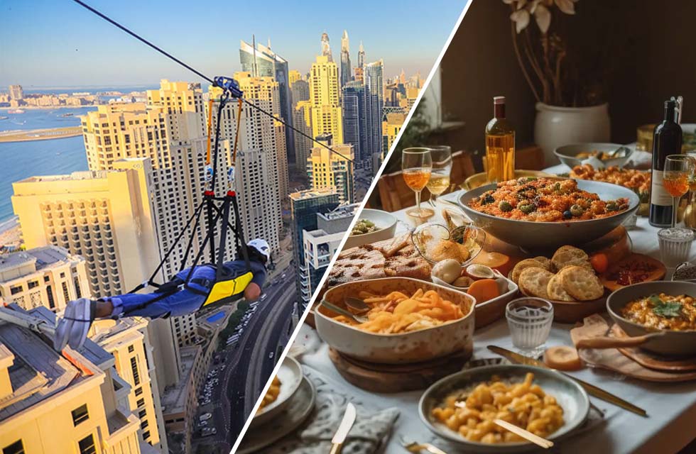 Thrilling Zipline Ride for One with Romantic Dinner & Drinks at Al Habtoor Resort