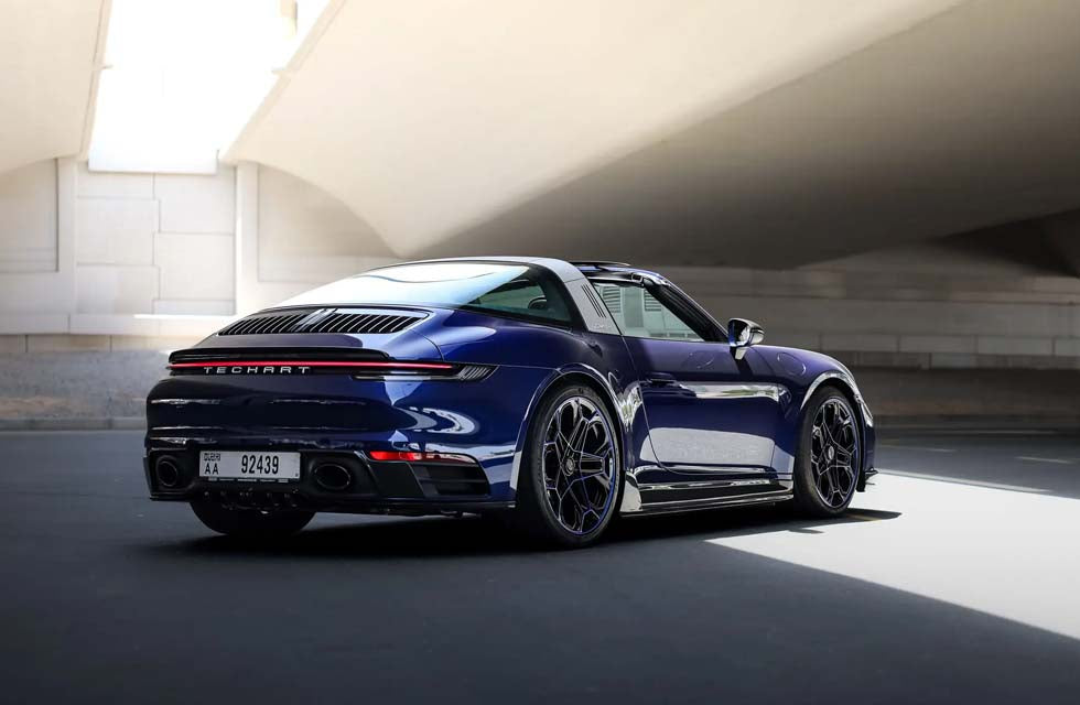 Rent a Porsche: Blue Porsche 911 Targa Techart for One Day