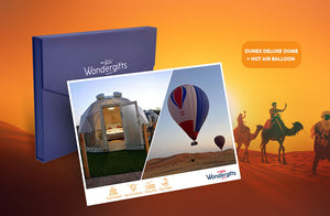 Romantic Overnight Gift Box: The Dunes Deluxe Dome Stay & Hot Air Balloon for Two | Staycation at Wondergifts