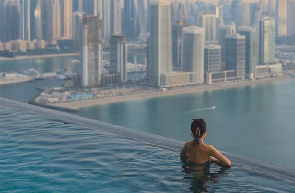 Unforgettable Sunrise Pool Access with Burj View at Aura Skypool, The Palm