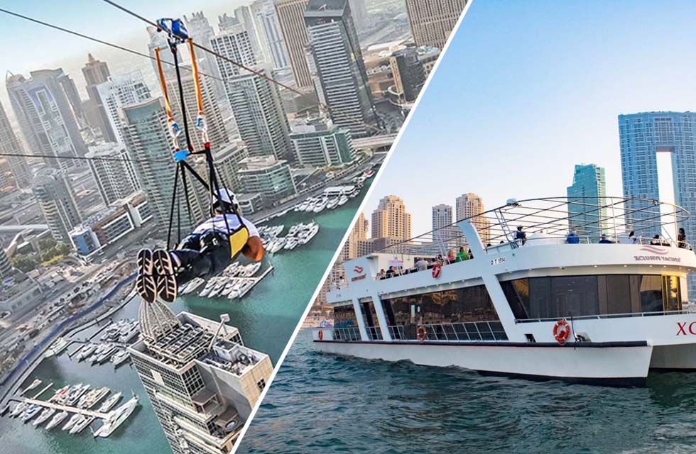 Exciting Zipline Ride for One with Luxurious International Dinner Cruise for Two