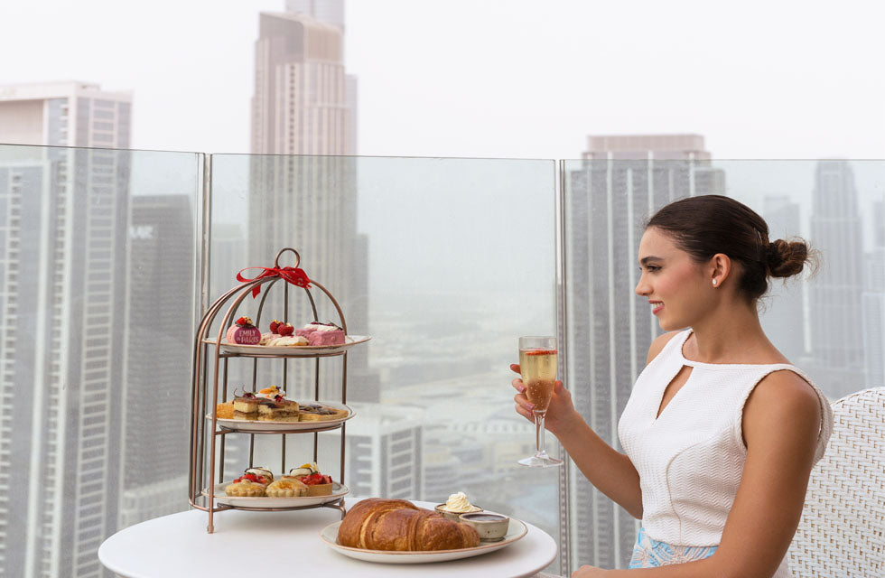 Relaxing Couples Massage & Emily in Paris Afternoon Tea with Burj Khalifa Views at Paramount Hotel