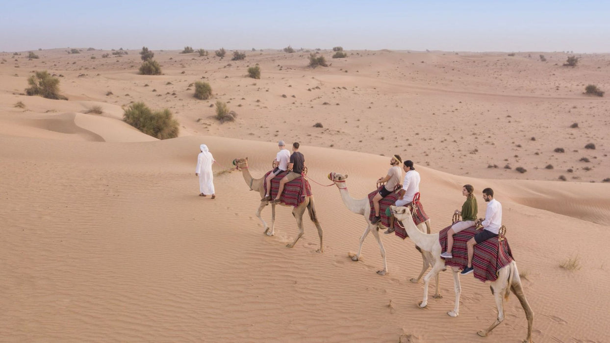 Overnight Desert Escape with Hot Air Balloon Ride, Dinner & Camel Safari for Two