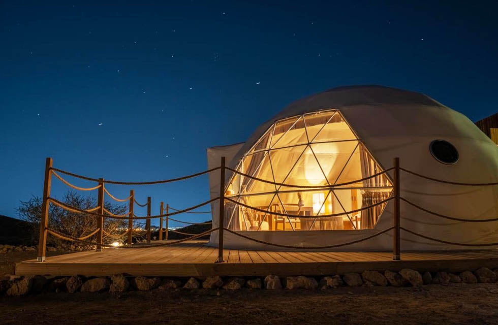 One Night Stay at Pura Eco Dome for Two with Private Pool and Terrace