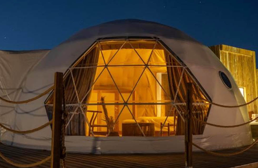 One Night Stay at Pura Eco Dome for Two with Private Pool and Terrace