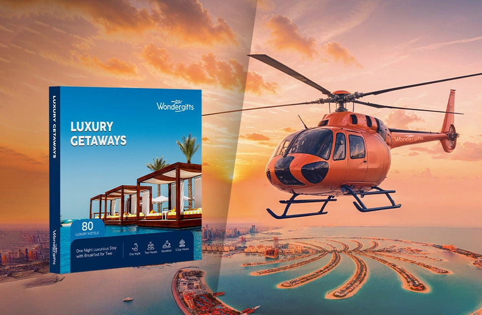 Exciting Helicopter Ride & Elegant Hotel Stay with Breakfast at 80+ Choices