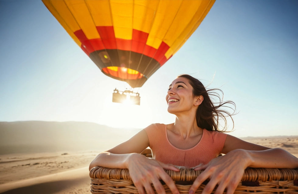 Sunrise Hot Air Balloon Ride, Breakfast & Desert Safari Experience for One