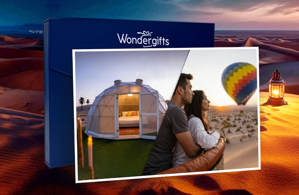 Romantic Overnight Gift Box: The Dunes Deluxe Dome Stay & Hot Air Balloon for Two