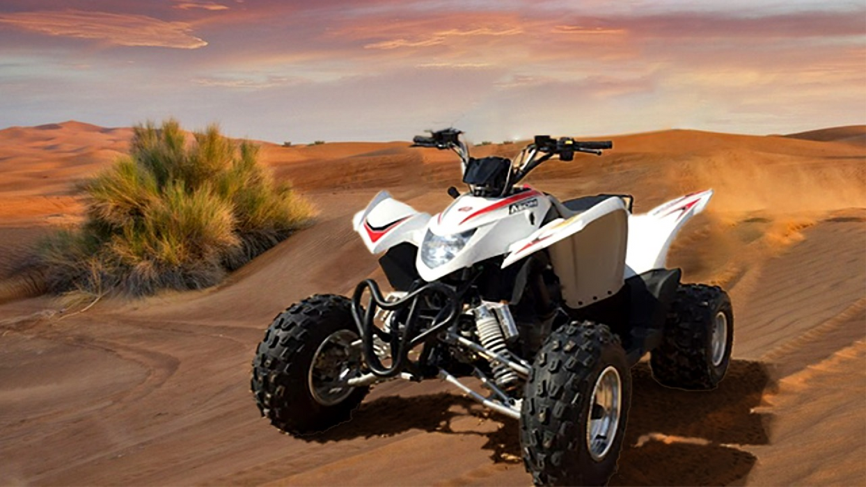 30 mins Yamaha 90 CC Quad Bike Open Desert Self Drive Experience | Driving at Wondergifts