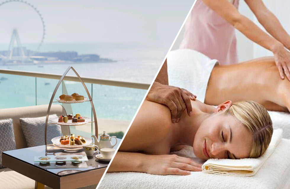 Rayya Wellness Couples Massage & Al Habtoor Afternoon Tea for Two